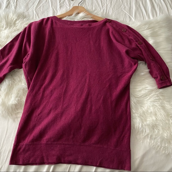 The Limited • Magenta Button Sleeve Dolman Top - Picture 10 of 11